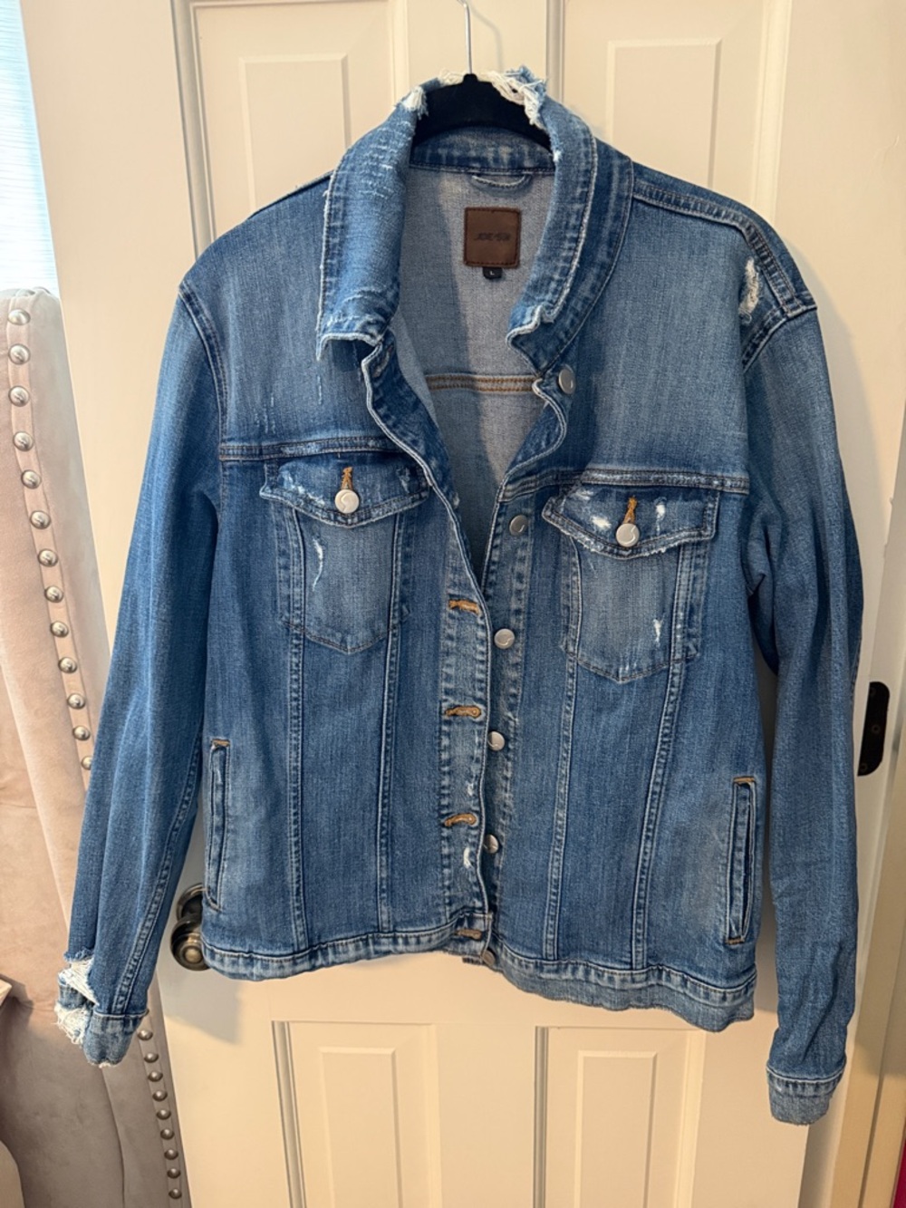 Joe's Jeans Light Blue Distressed Denim Jacket